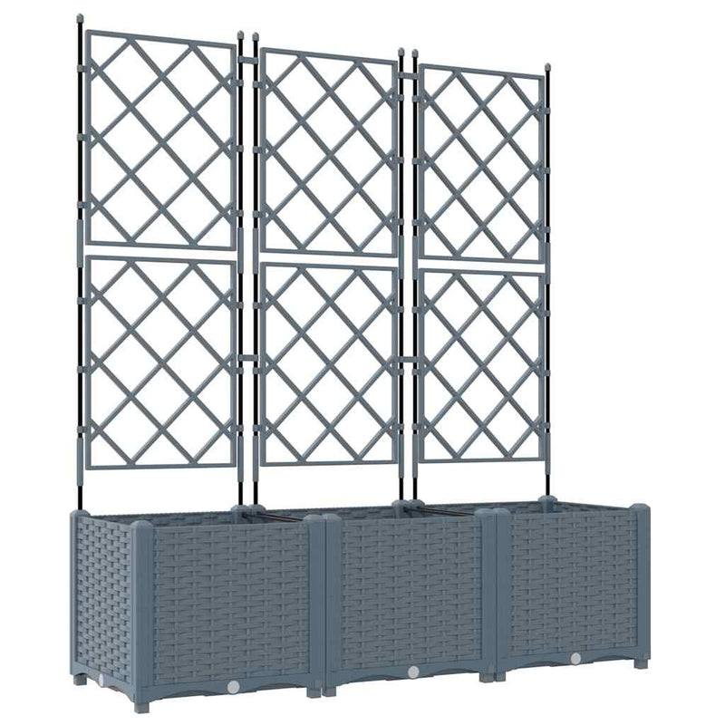 Load image into Gallery viewer, Vidaxl tuin bloempot 3 pcs licht grijs 120 x 40 x 143 cm staal
