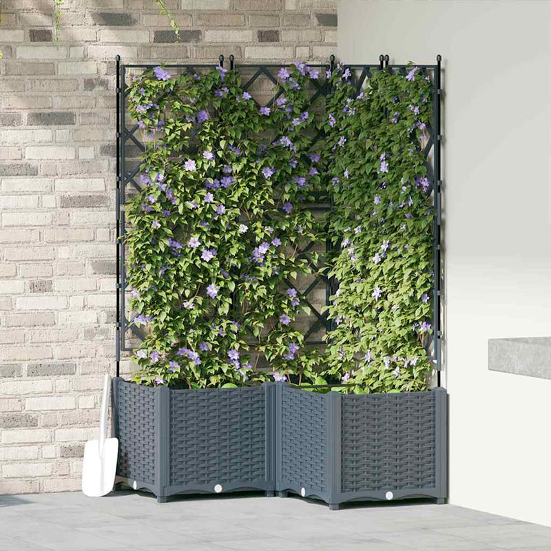 Load image into Gallery viewer, Vidaxl tuin bloempot 3 pcs licht grijs 80 x 80 x 143 cm staal
