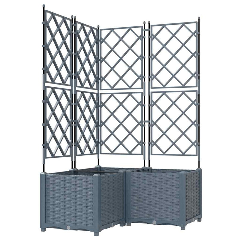 Load image into Gallery viewer, Vidaxl tuin bloempot 3 pcs licht grijs 80 x 80 x 143 cm staal
