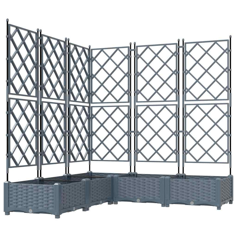 Load image into Gallery viewer, Vidaxl tuin bloempot 5 pcs licht grijs 120 x 120 x 125,5 cm staal
