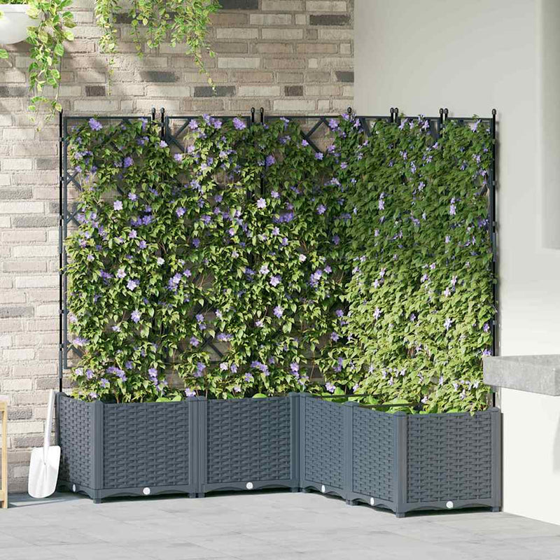 Load image into Gallery viewer, Vidaxl tuin bloempot 5 pcs licht grijs 120 x 120 x 143 cm staal
