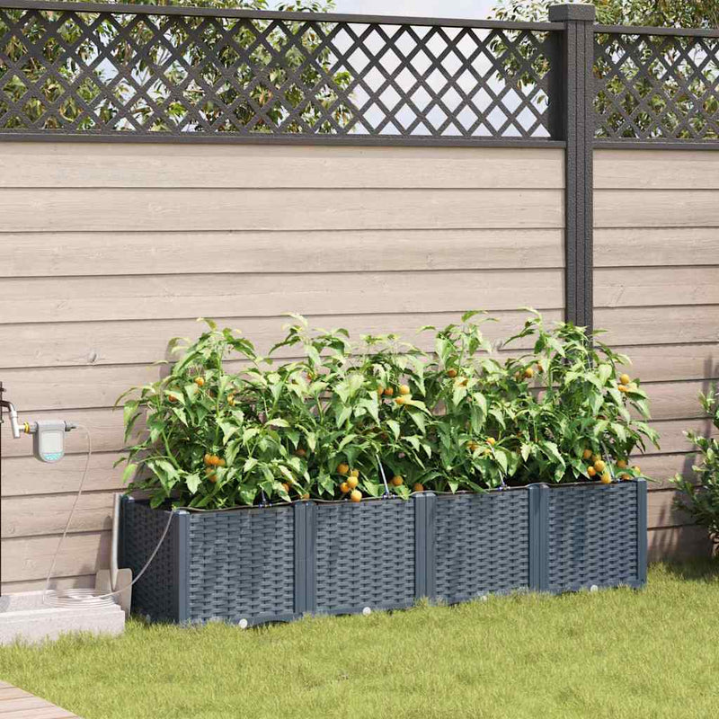 Load image into Gallery viewer, Vidaxl tuin bloempot 4 pcs licht grijs staal
