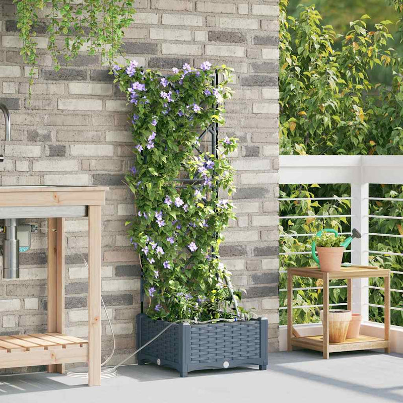 Load image into Gallery viewer, Vidaxl tuin bloempot licht grijs 40 x 40 x 126 cm staal

