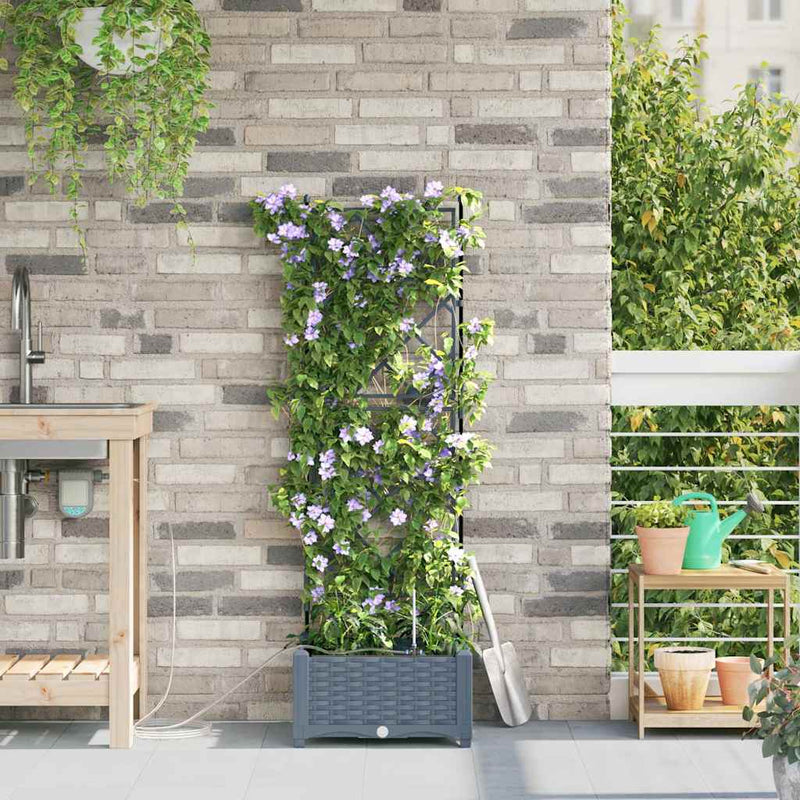 Load image into Gallery viewer, Vidaxl tuin bloempot licht grijs 40 x 40 x 126 cm staal
