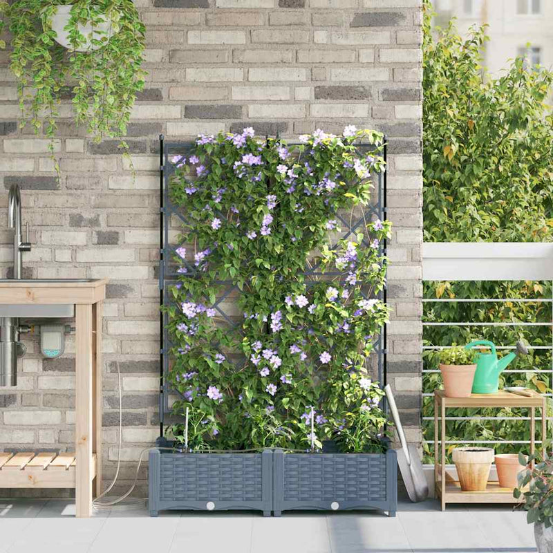 Load image into Gallery viewer, Vidaxl tuin bloempot 2 pcs licht grijs staal
