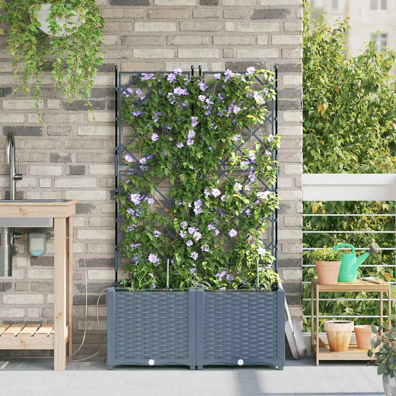 Load image into Gallery viewer, Vidaxl tuin bloempot 2 pcs licht grijs staal
