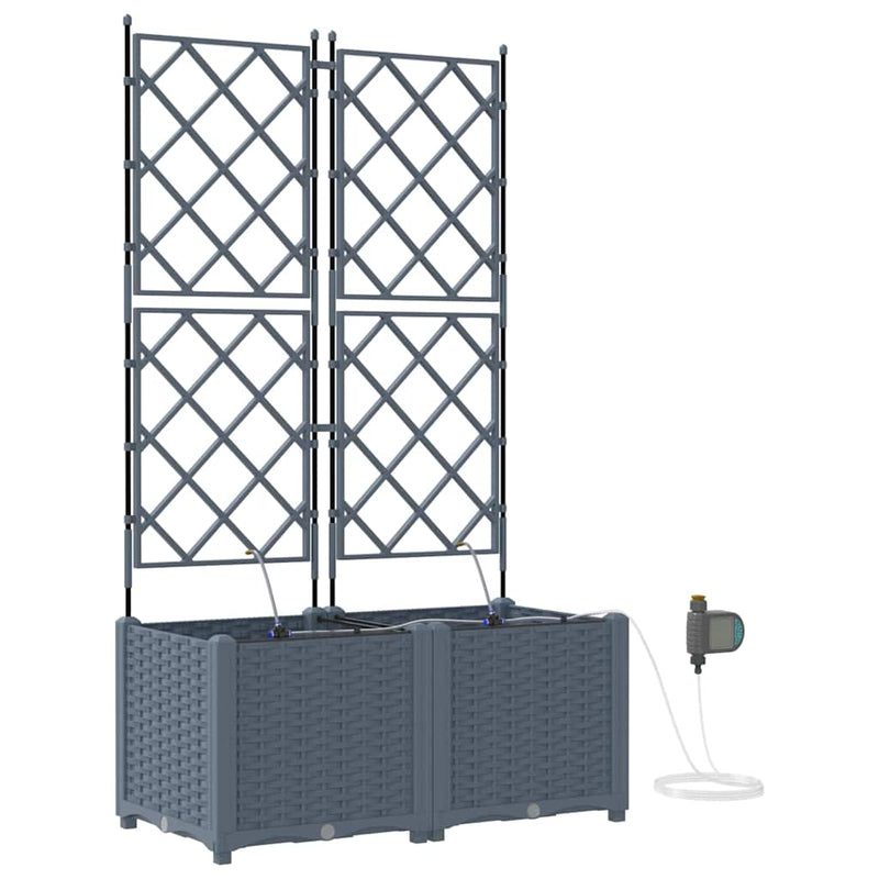 Load image into Gallery viewer, Vidaxl tuin bloempot 2 pcs licht grijs staal
