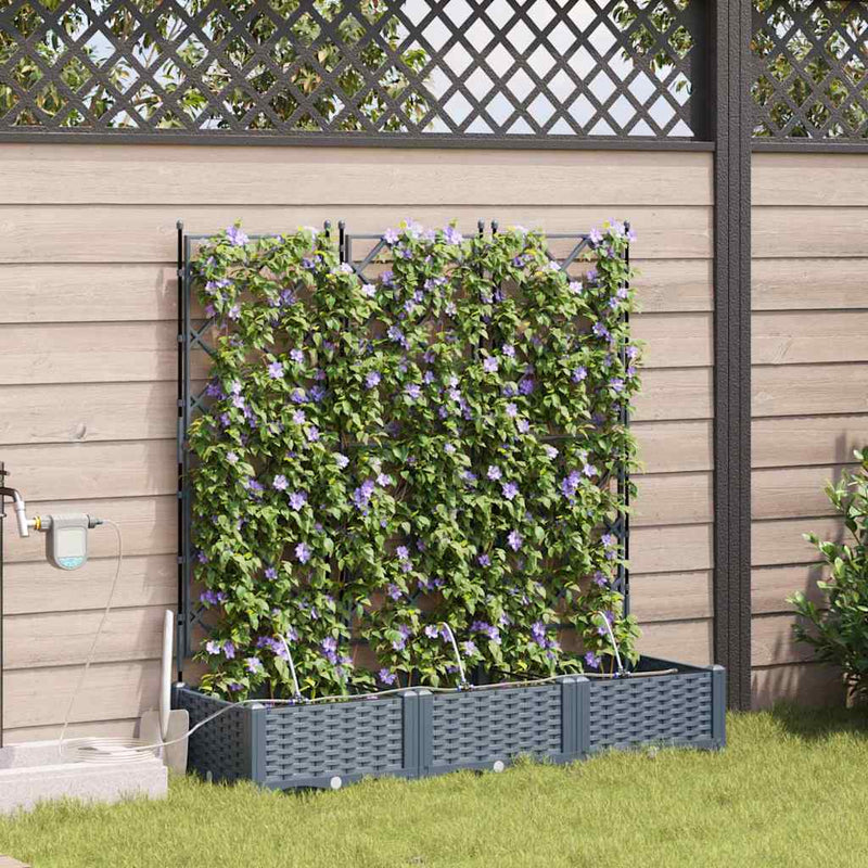 Load image into Gallery viewer, Vidaxl tuin bloempot 3 pcs licht grijs staal
