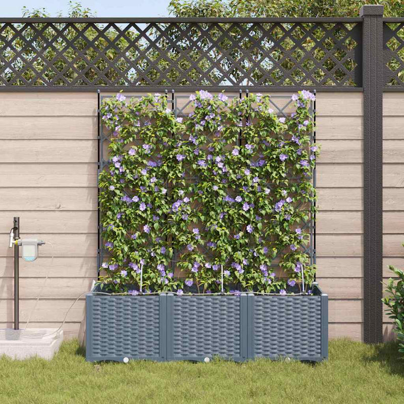 Load image into Gallery viewer, Vidaxl tuin bloempot 3 pcs licht grijs staal
