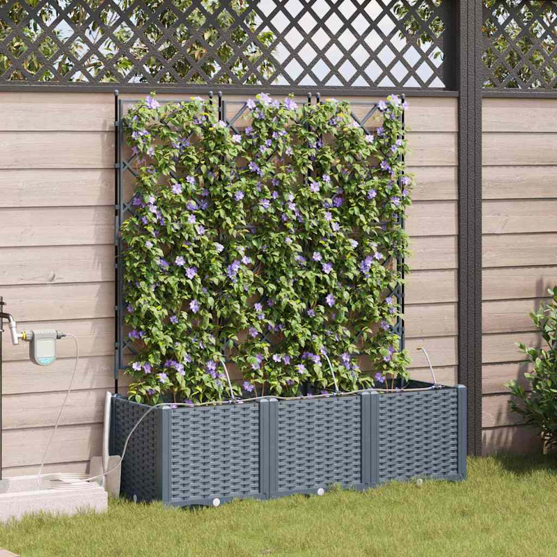 Load image into Gallery viewer, Vidaxl tuin bloempot 3 pcs licht grijs staal
