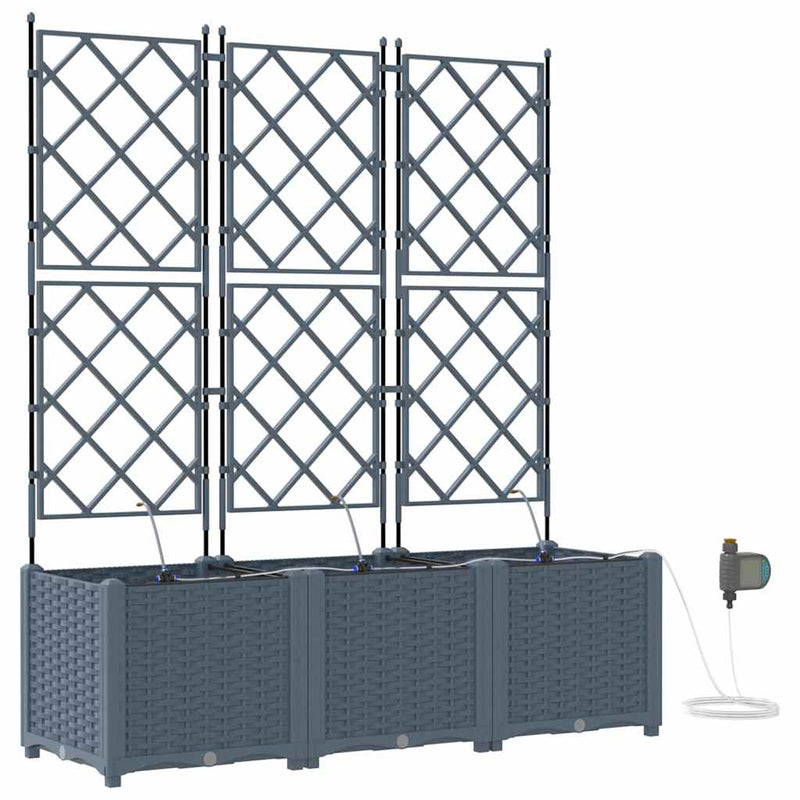 Load image into Gallery viewer, Vidaxl tuin bloempot 3 pcs licht grijs staal
