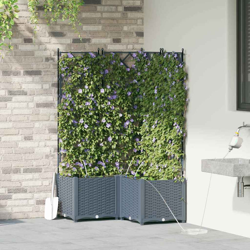 Load image into Gallery viewer, Vidaxl tuin bloempot 3 pcs licht grijs staal
