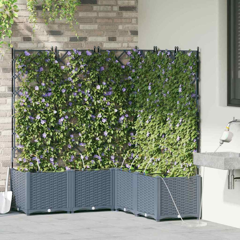 Load image into Gallery viewer, Vidaxl tuin bloempot 5 pcs licht grijs staal
