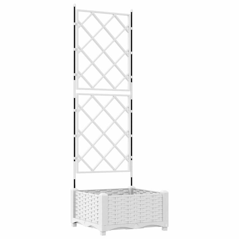 Load image into Gallery viewer, Vidaxl tuin bloempot wit 40 x 40 x 125,5 cm staal
