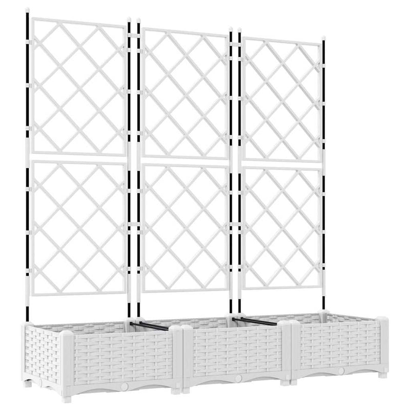 Load image into Gallery viewer, Vidaxl tuin bloempot 3 pcs wit 120 x 40 x 125,5 cm staal
