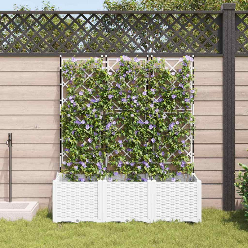 Load image into Gallery viewer, Vidaxl tuin bloempot 3 pcs wit 120 x 40 x 143 cm staal
