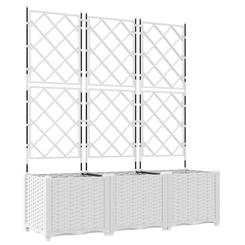 Load image into Gallery viewer, Vidaxl tuin bloempot 3 pcs wit 120 x 40 x 143 cm staal
