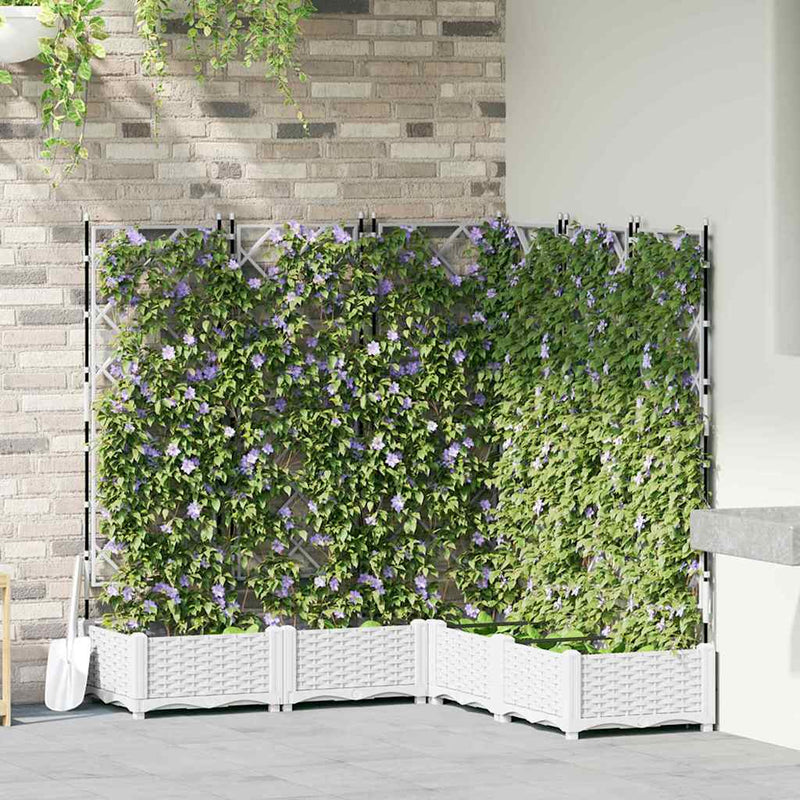 Load image into Gallery viewer, Vidaxl tuin bloempot 5 pcs wit 120 x 120 x 125,5 cm staal
