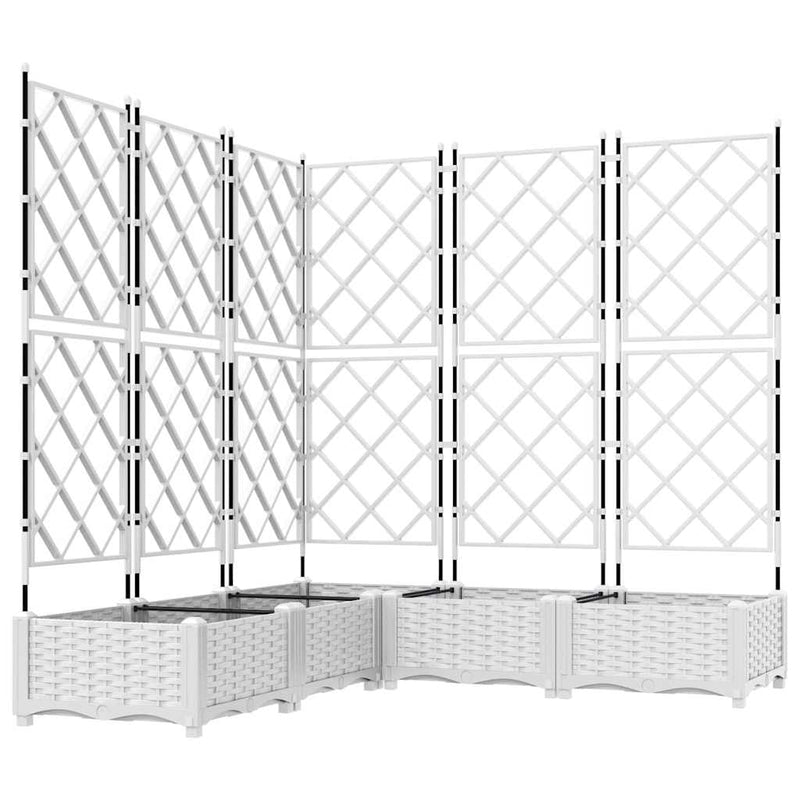 Load image into Gallery viewer, Vidaxl tuin bloempot 5 pcs wit 120 x 120 x 125,5 cm staal
