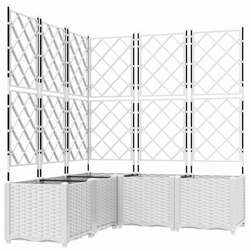 Load image into Gallery viewer, Vidaxl tuin bloempot 5 pcs wit 120 x 120 x 143 cm staal
