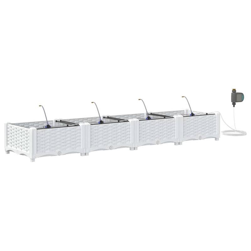 Load image into Gallery viewer, Vidaxl tuin bloempot 4 pcs wit staal
