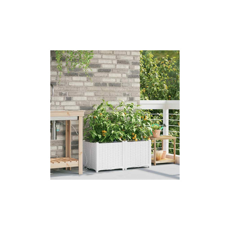 Load image into Gallery viewer, Vidaxl tuin bloempot 2 pcs wit staal
