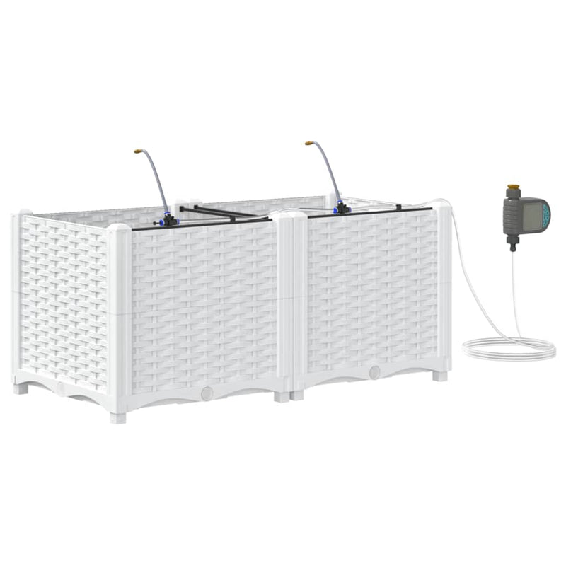 Load image into Gallery viewer, Vidaxl tuin bloempot 2 pcs wit staal

