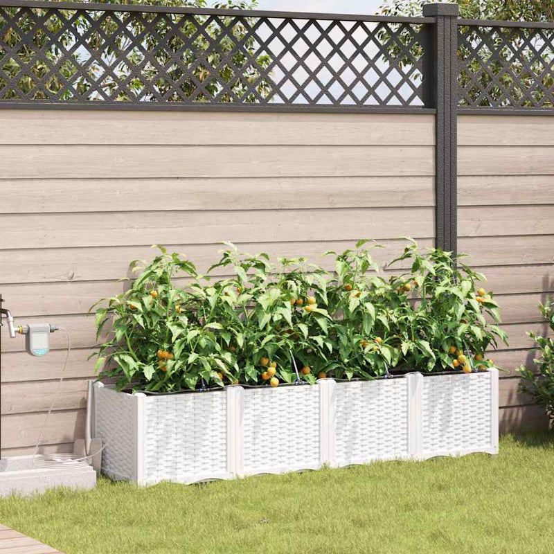 Load image into Gallery viewer, Vidaxl tuin bloempot 4 pcs wit staal
