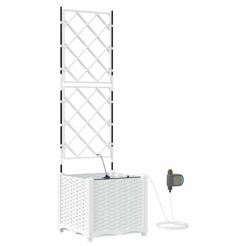 Load image into Gallery viewer, Vidaxl tuin bloempot wit 40 x 40 x 142 cm staal
