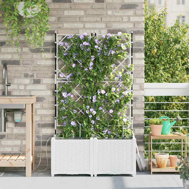 Load image into Gallery viewer, Vidaxl tuin bloempot 2 pcs wit staal

