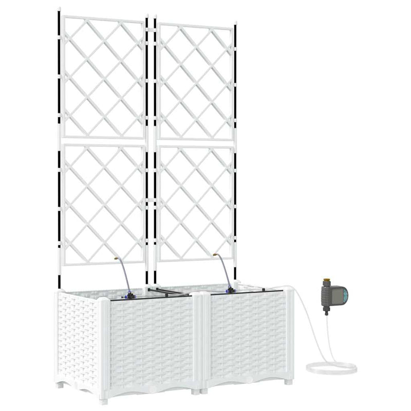 Load image into Gallery viewer, Vidaxl tuin bloempot 2 pcs wit staal
