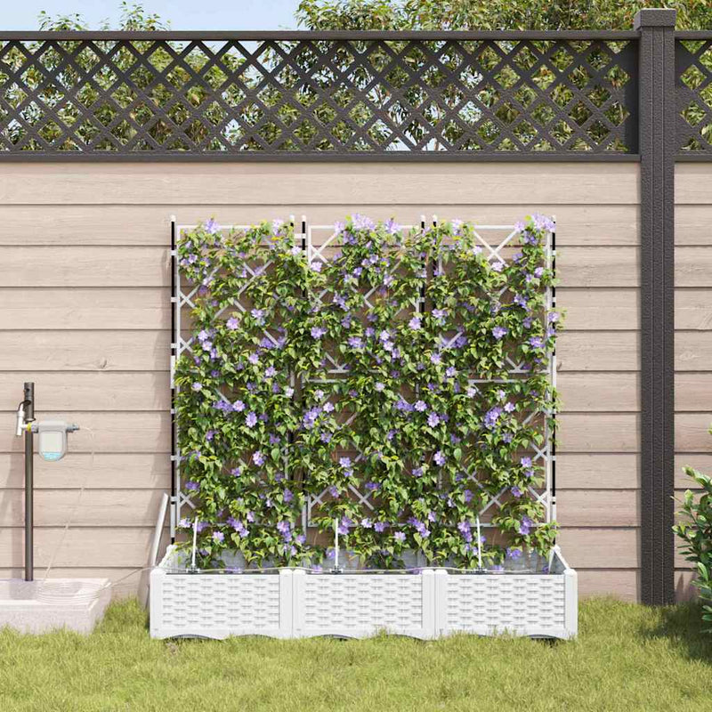 Load image into Gallery viewer, Vidaxl tuin bloempot 3 pcs wit staal
