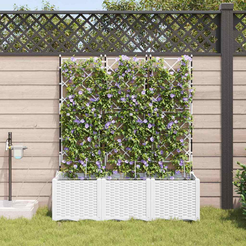 Load image into Gallery viewer, Vidaxl tuin bloempot 3 pcs wit staal

