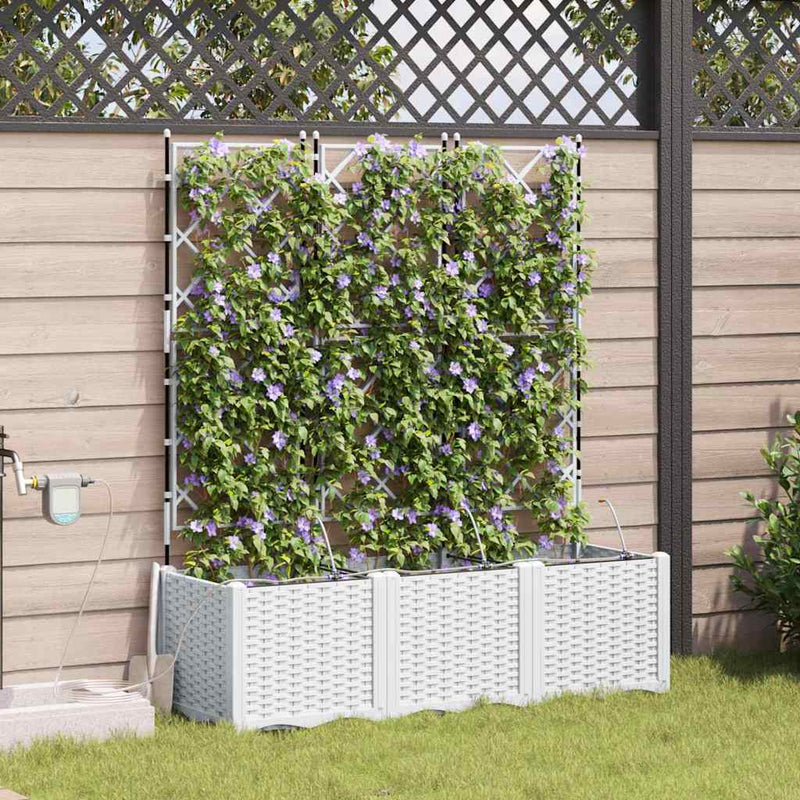 Load image into Gallery viewer, Vidaxl tuin bloempot 3 pcs wit staal
