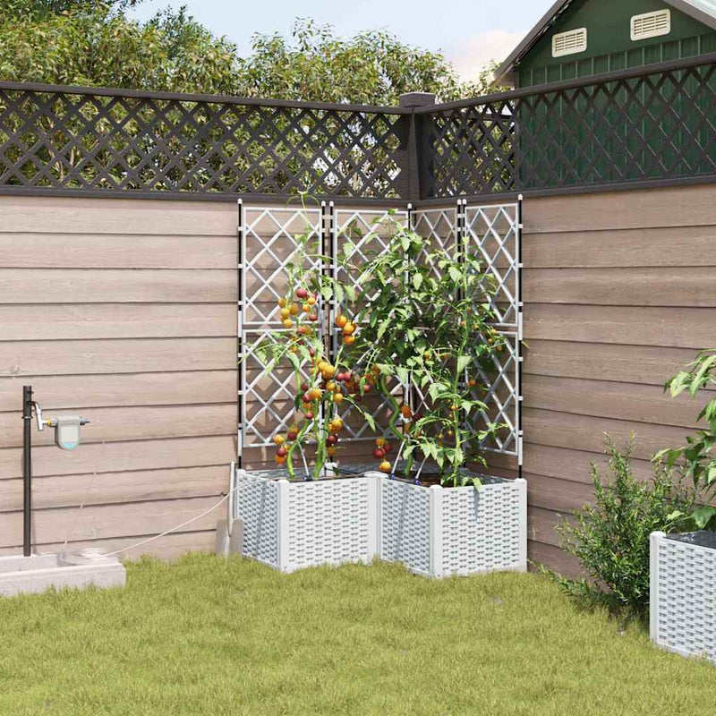 Load image into Gallery viewer, Vidaxl tuin bloempot 3 pcs wit staal
