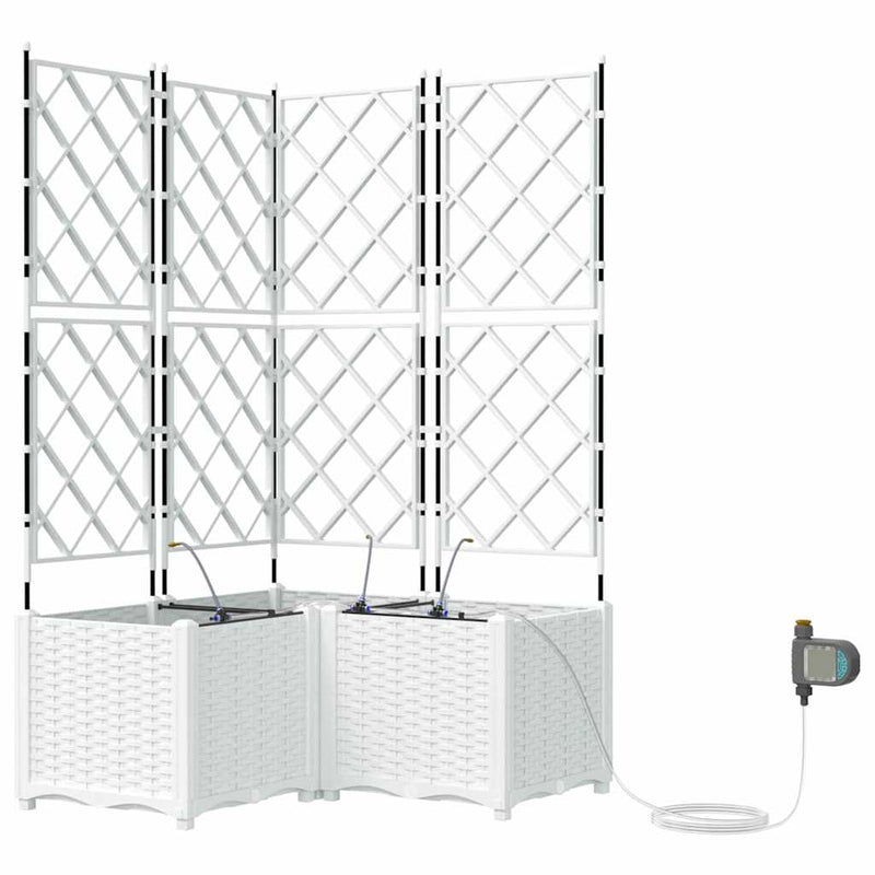 Load image into Gallery viewer, Vidaxl tuin bloempot 3 pcs wit staal
