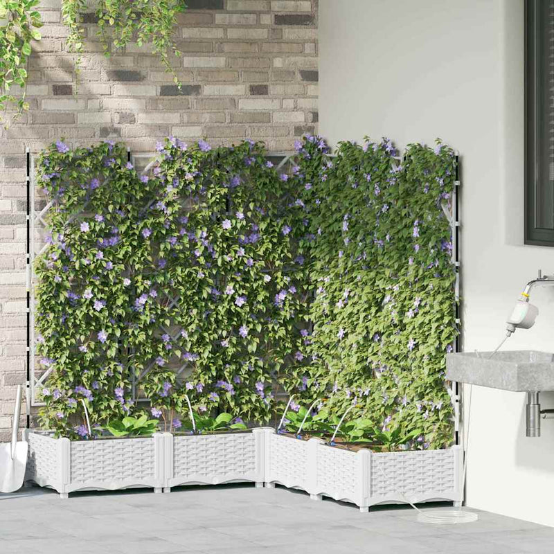 Load image into Gallery viewer, Vidaxl tuin bloempot 5 pcs wit staal
