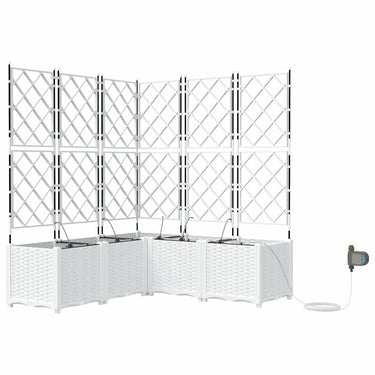 Vidaxl tuin bloempot 5 pcs wit staal