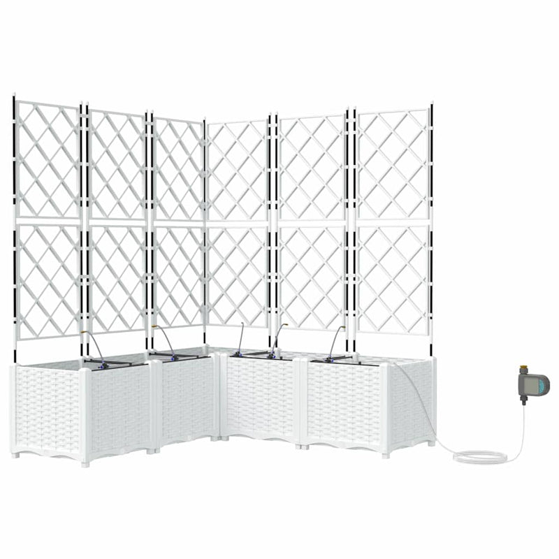 Load image into Gallery viewer, Vidaxl tuin bloempot 5 pcs wit staal
