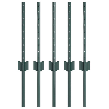 Vidaxl afrasteringspaal 5 pcs groen 80 cm staal