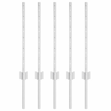 Vidaxl afrasteringspaal 5 pcs zilver 60 cm staal