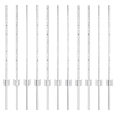 Vidaxl afrasteringspaal 11 pcs zilver 80 cm staal