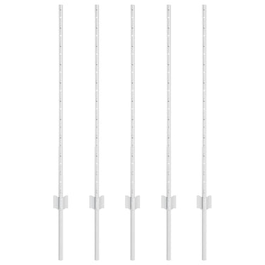 Vidaxl afrasteringspaal 5 pcs zilver 100 cm staal