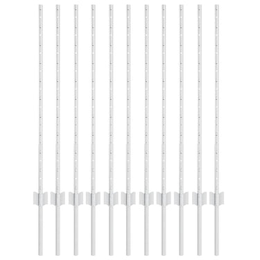 Vidaxl afrasteringspaal 11 pcs zilver 100 cm staal