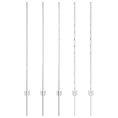 Vidaxl afrasteringspaal 5 pcs zilver 120 cm staal