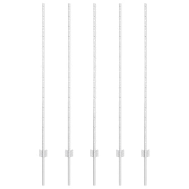 Vidaxl afrasteringspaal 5 pcs zilver 140 cm staal