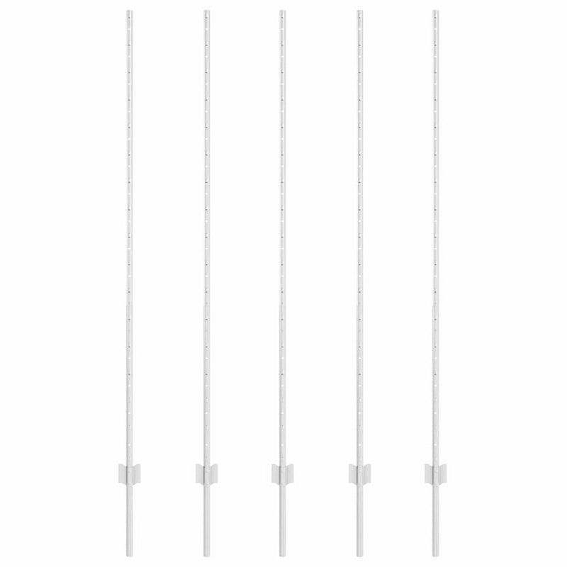 Load image into Gallery viewer, Vidaxl afrasteringspaal 5 pcs zilver 150 cm staal
