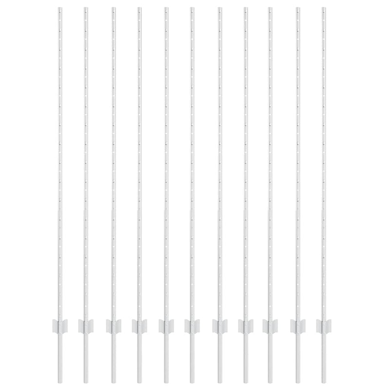 Load image into Gallery viewer, Vidaxl afrasteringspaal 11 pcs zilver 150 cm staal
