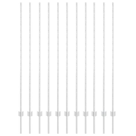 Vidaxl afrasteringspaal 11 pcs zilver 150 cm staal