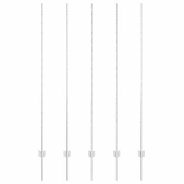 Vidaxl afrasteringspaal 5 pcs zilver 160 cm staal